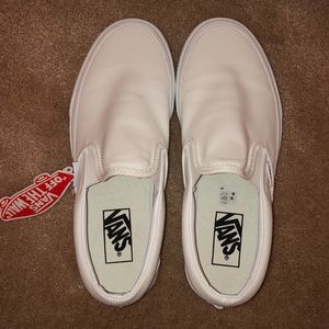 White Slip On Vans
